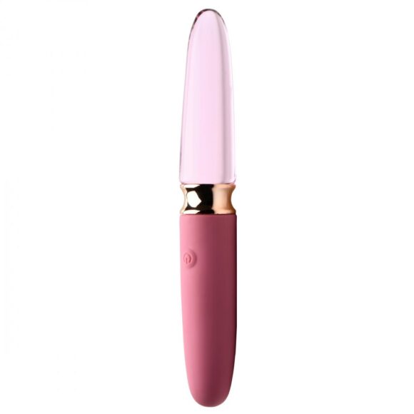 10X Rosé Dual Ended Smooth Silicone and Glass Vibrator - Image 4